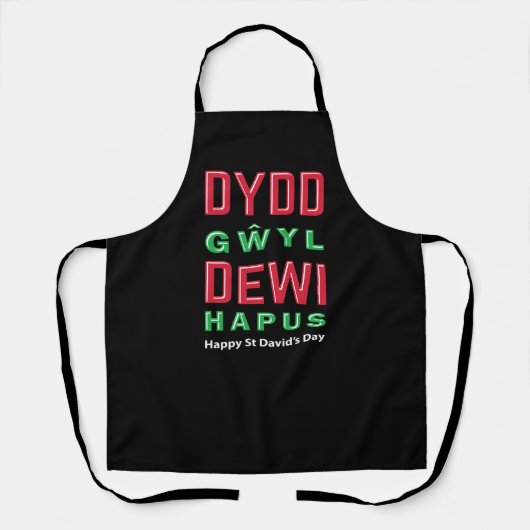 Tablier Dydd Giles Dewi Hapus Joyeux St Davids Jour 5 (Recto)