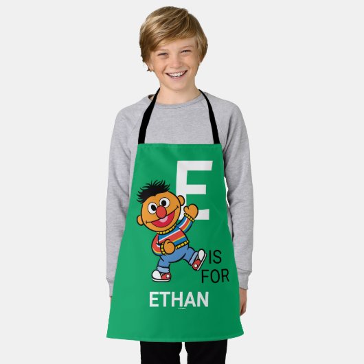 Tablier E est pour Ernie | Ajouter Votre Nom (Porté)