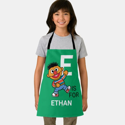 Tablier E est pour Ernie | Ajouter Votre Nom (Insitu)