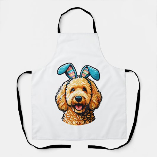 Tablier Easter Goldendoodle Dog Wearing Bunny Ears, Easter (Recto)