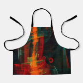 Tablier Eau Orange Rouge Bleu moderne Art Abstrait Motif (Recto)