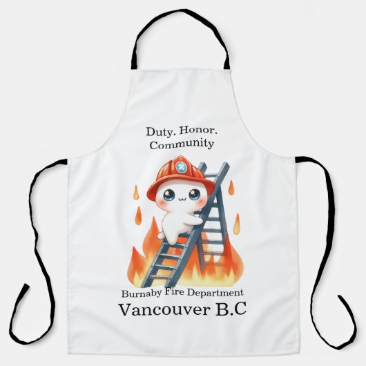 Tablier Echelle escalade pompier au coucher du soleil (Recto)