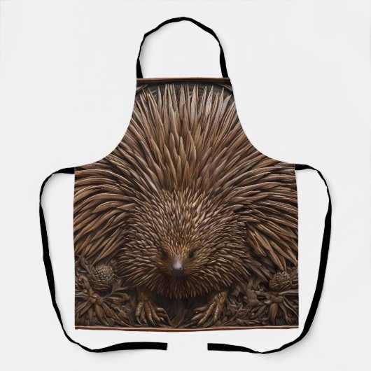 Tablier Echidna Australienne En Bois Câblé, (Recto)