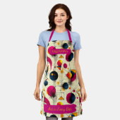 Tablier éclaboussé géométrique gras avec nom perso (Porté)