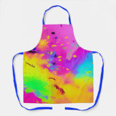 Tablier Éclaboussure de peinture abstraite néon rose (Recto)