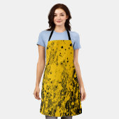 Tablier Éclaboussures de peinture noire et jaune (Porté)