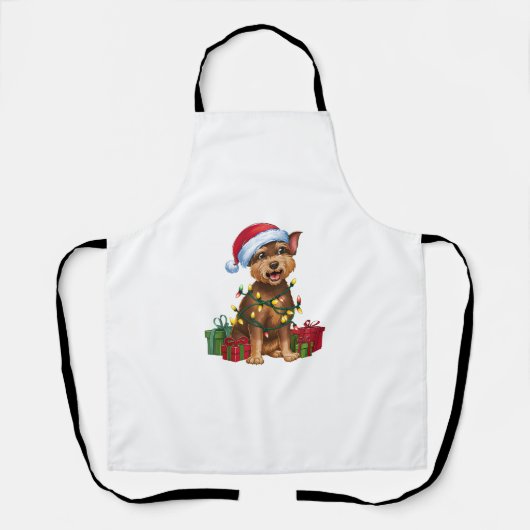 Tablier Éclairage Noël Chapeau chinois Chien chassé Christ (Recto)