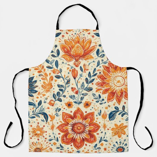 Tablier Éclatement de la fleur rétro - Apron (Recto)