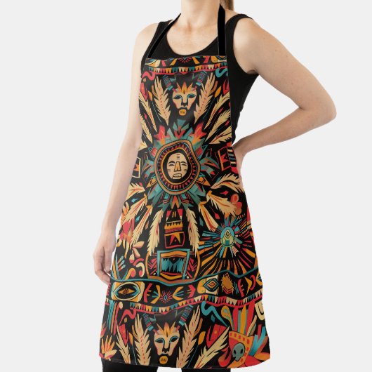Tablier Eco-Friendly Cyan "Aztec Dream" Chef Apron (Insitu)
