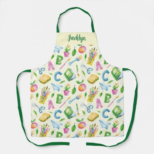 Tablier Ecole d'aquarelle Art Conception d'enseignant (Recto)