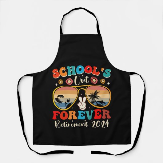 Tablier Écoles Out Forever Retraité Enseignant Jour Dernie (Recto)