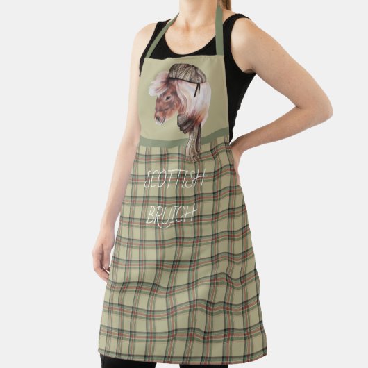 Tablier Ecosse Bruich (Cook) Vert et Brown Plaid Apron (Insitu)
