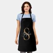 Tablier Écriture de monogramme personnalisée Élégante Pers (Porté)