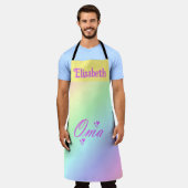 Tablier écriture rose, félicitations à oma (Porté)