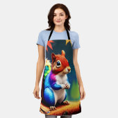 Tablier Écureuil Assis Coloré Mignon (Porté)