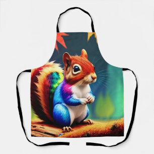 Tablier Écureuil Assis Coloré Mignon