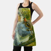 Tablier Écureuil impressionniste dans le feuillage foresti (Insitu)