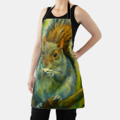 Tablier Écureuil impressionniste dans le feuillage foresti (Insitu)