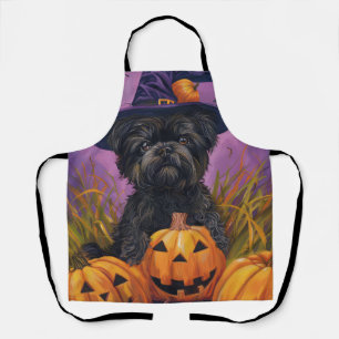 Tablier Éffrayant Affenpinscher Halloween sorcière et Citr