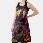 Tablier Éffrayant allemand berger Halloween sorcier Citrou (Insitu)