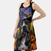 Tablier Éffrayant American Staffordshire Halloween Citroui (Insitu)