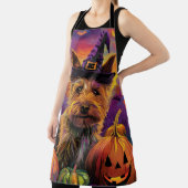 Tablier Éffrayant australien Terrier Citrouille de sorcièr (Insitu)