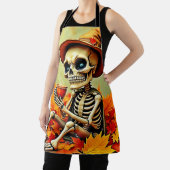 Tablier Éffrayant Automne Skeleton's Coffee Break Design (Insitu)
