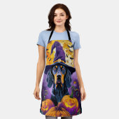 Tablier Éffrayant Bluetick Coonhound Citrouille de sorcièr (Porté)