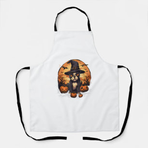Tablier Éffrayant Boston Terrier Chien Sorcière Halloween