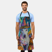 Tablier Éffrayant Bull Terrier Halloween sorcière et Citro (Porté)