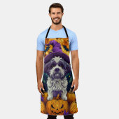 Tablier Éffrayant Chih Tzu Chien Halloween sorcière et Cit (Porté)
