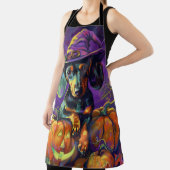 Tablier Éffrayant Dachshund Chien Halloween sorcière et Ci (Insitu)