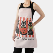 Tablier Éffrayant et mignon - Chat noir et Citrouille (Insitu)