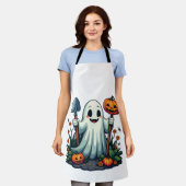 Tablier Éffrayant Halloween Jardin d'automne Citrouille fa (Porté)