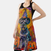Tablier Éffrayant Schnauzer Chien Halloween sorcière et Ci (Insitu)