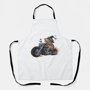 Tablier Éffrayant Sloth Motorcycle Ride Halloween Biker Fu
