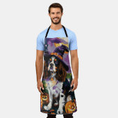 Tablier Éffrayant Springer Spaniel Halloween Witch Citroui (Porté)