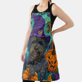 Tablier Éffrayant Tibétain Terrier Chien Halloween Citroui (Insitu)