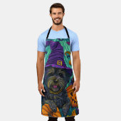 Tablier Éffrayant Tibétain Terrier Chien Halloween Citroui (Porté)