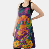 Tablier Éffrayant Vizsla Chien Halloween sorcière et Citro (Insitu)