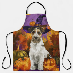 Tablier Éffrayant Wirefox Terrier Chien Halloween Citrouil