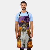 Tablier Éffrayant Wirefox Terrier Chien Halloween Citrouil (Porté)
