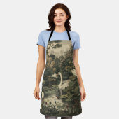 Tablier Élégance botanique - Le cygne dans la forêt (Porté)