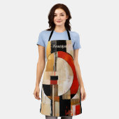 Tablier Elégance céleste : Exploration Abstraite en beige (Porté)