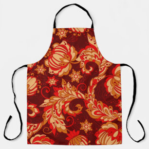 Tablier élégance motif sans faille avec fleurs ethniques,