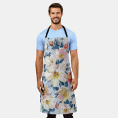 Tablier Elégance motif transparent avec pomme fleurissante (Porté)