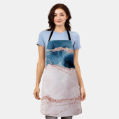 Tablier Élégance mystique | Turquoise Bleu et Rose Or Agat (Porté)