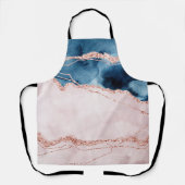 Tablier Élégance mystique | Turquoise Bleu et Rose Or Agat (Recto)