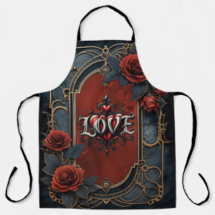 Tablier Élégance steampunk vintage Roses de l'amour à engr