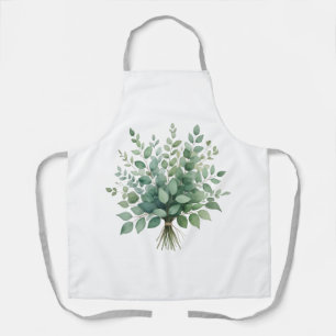 Tablier élégant à bouquet d'eucalyptus aquarelle